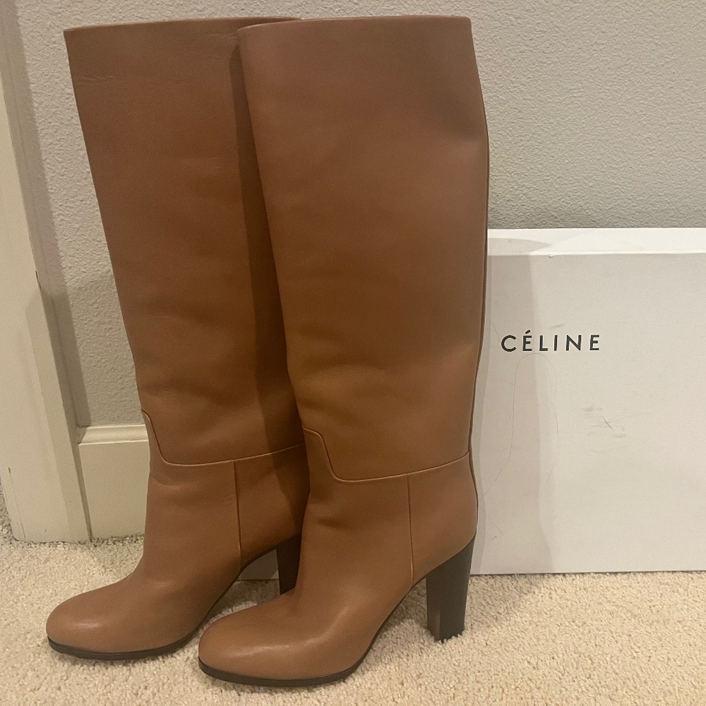Celine Camel Knee High Boots